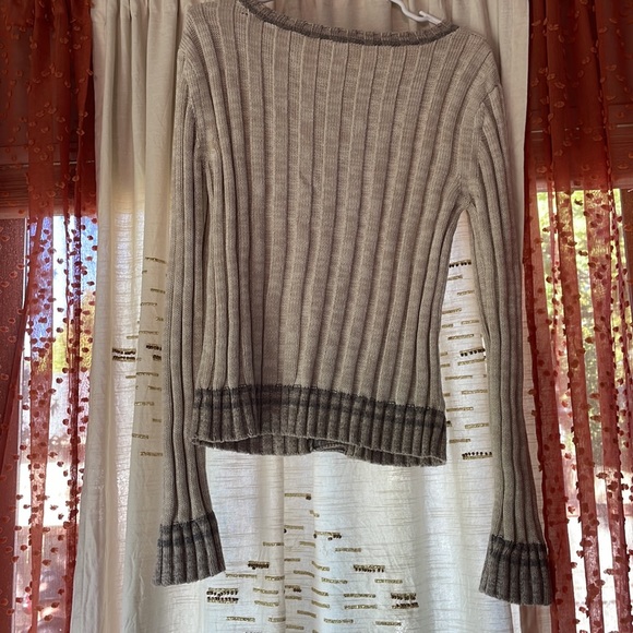 Free People Oatmeal Angora Ribbed Button Cardigan size Medium - Picture 5 of 7